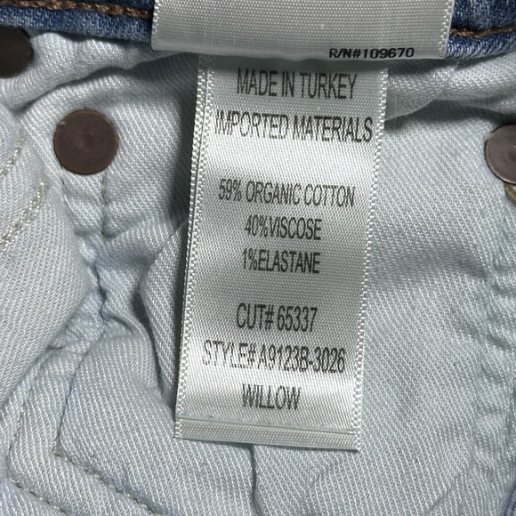 AGOLDE Willow Mid Rise Slim Crop Jeans Womens Size 26 Medium Wash Stretch Denim - Picture 5 of 13